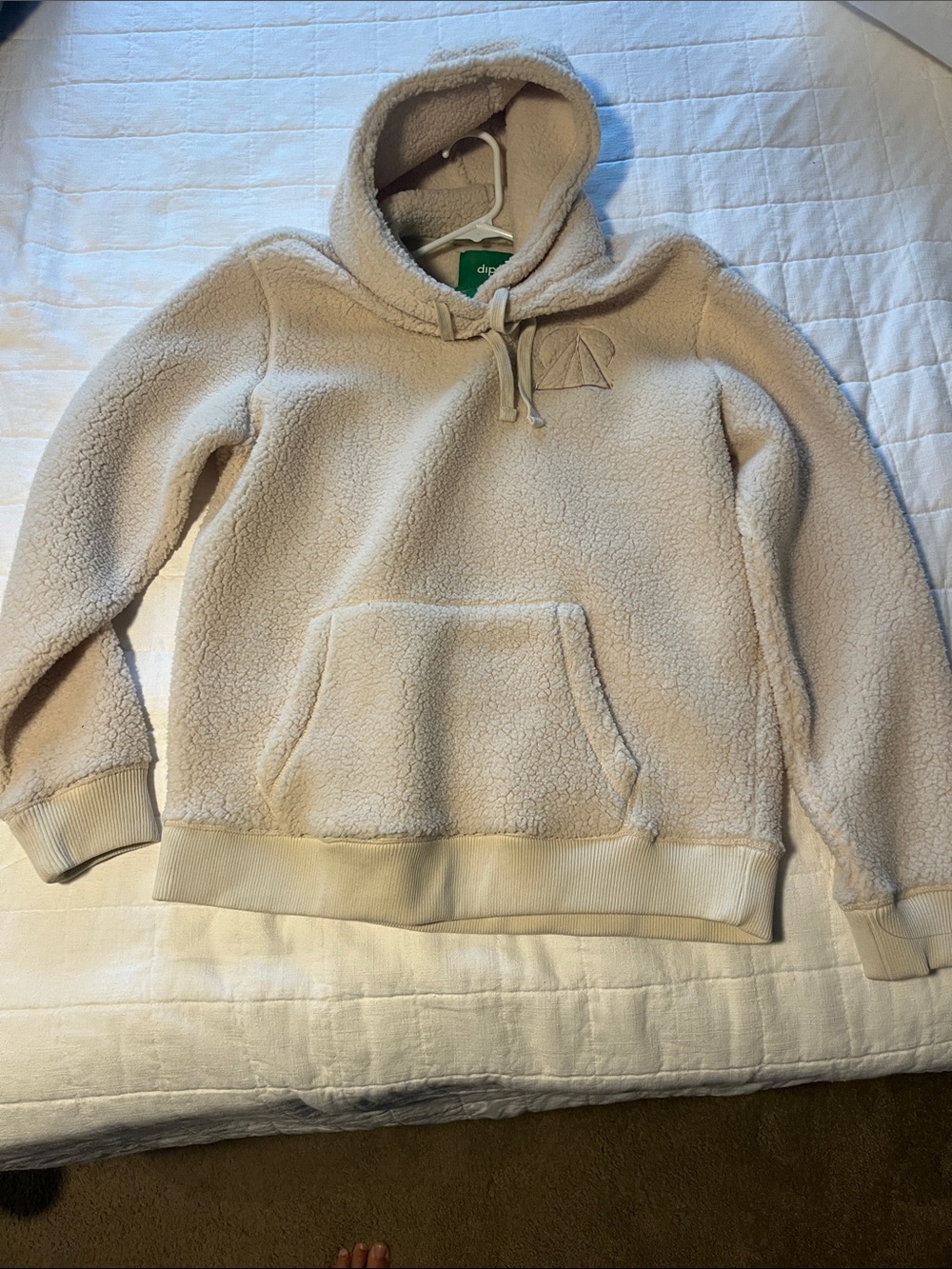 dip Cream Sherpa Hooded Pullover